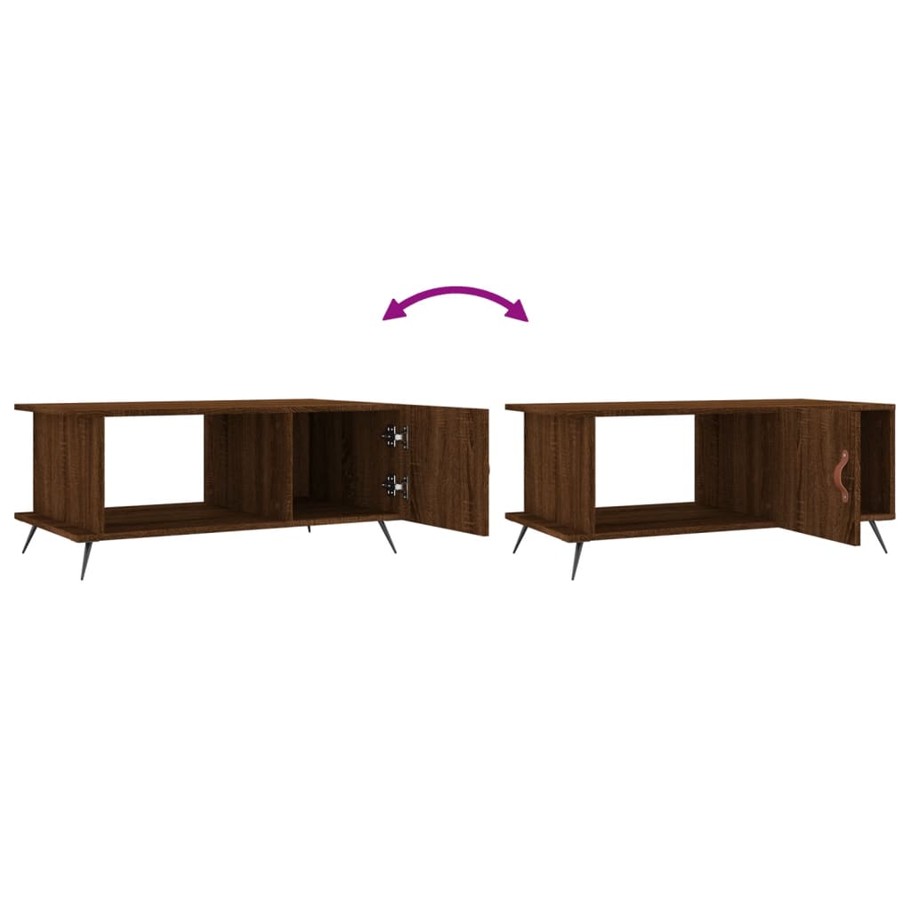 Coffee table, brown oak, 90x50x40 cm, processed wood