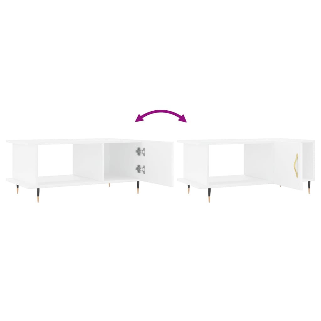 Coffee table, white, 90x50x40 cm, processed wood