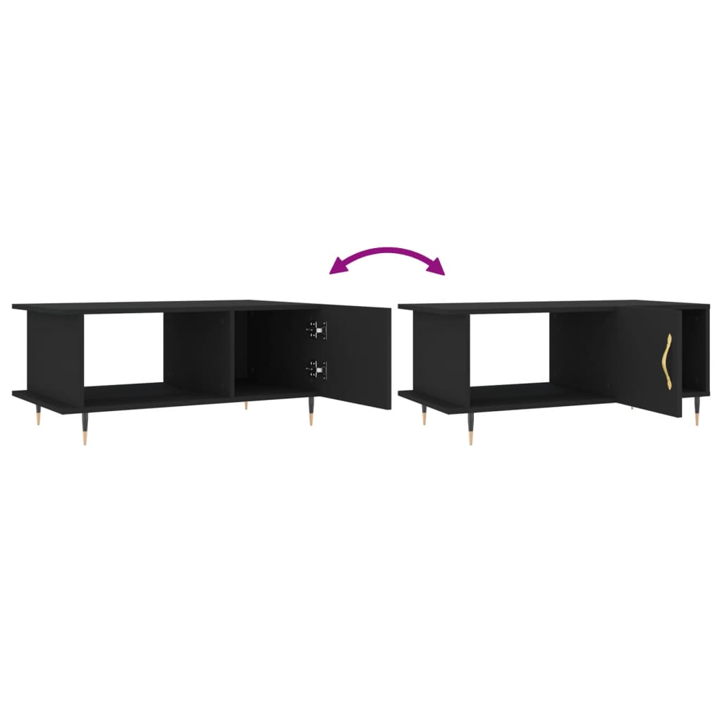 Coffee table, black, 90x50x40 cm, processed wood