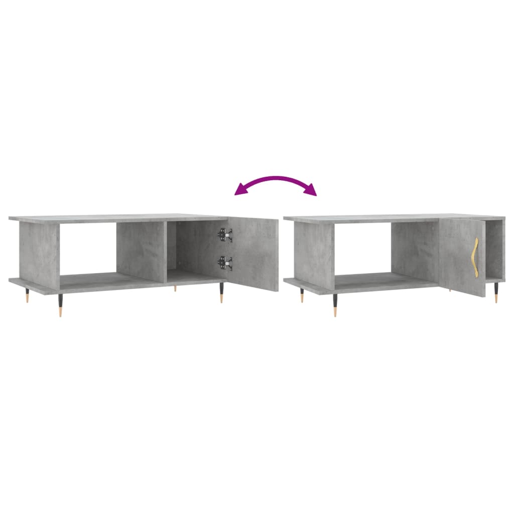 Coffee table, concrete gray, 90x50x40 cm, processed wood