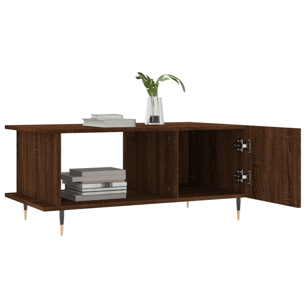Coffee table, brown oak, 90x50x40 cm, processed wood