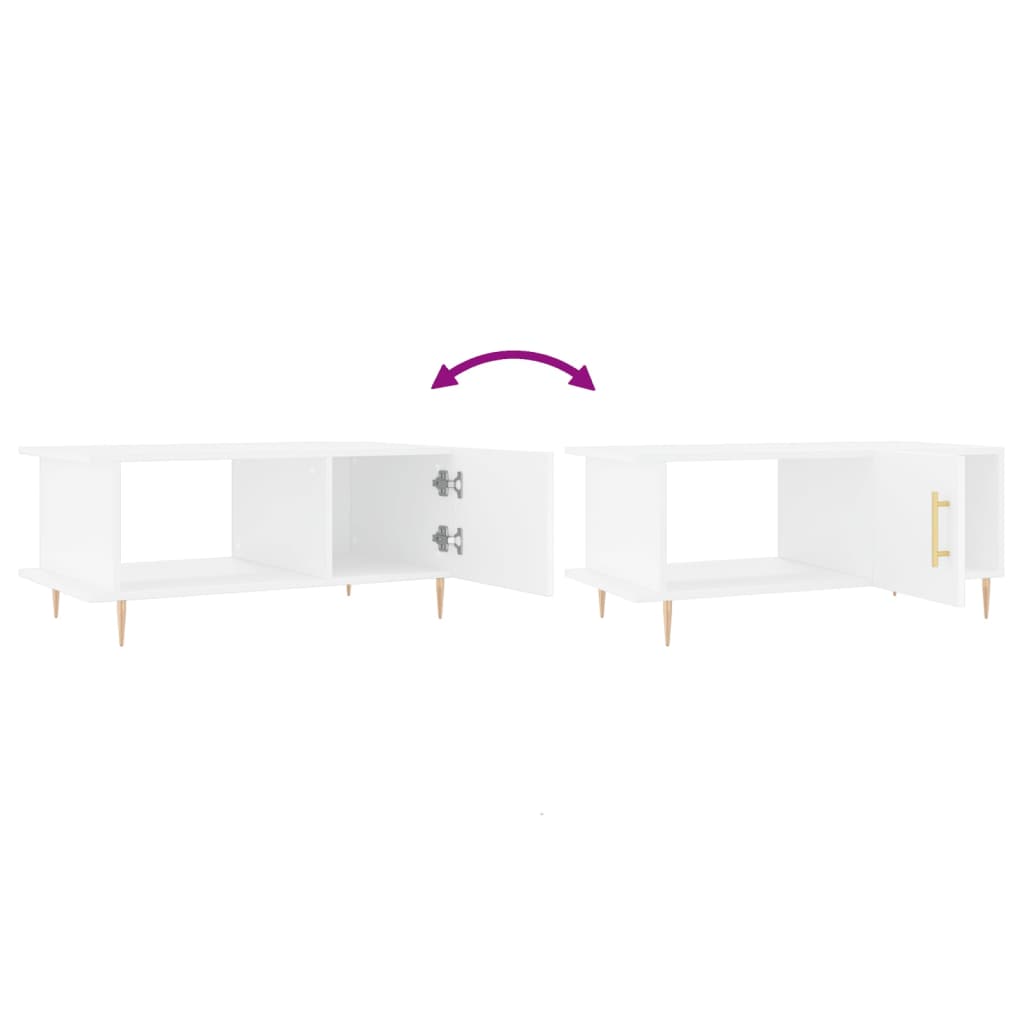 Coffee table, white, 90x50x40 cm, processed wood