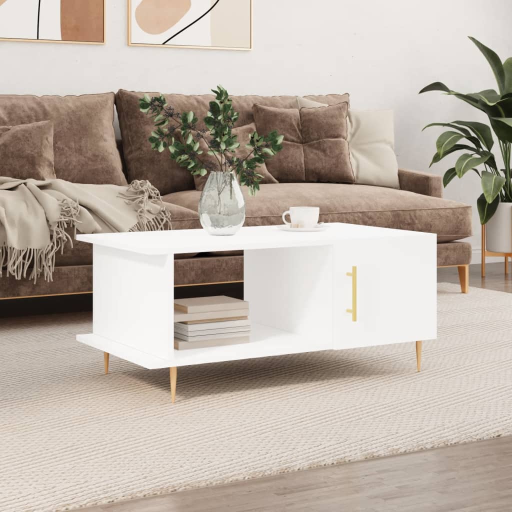 Coffee table, white, 90x50x40 cm, processed wood