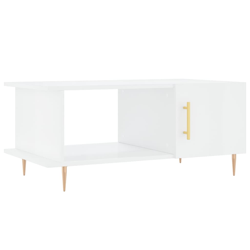 Coffee table, glossy white, 90x50x40 cm, composite wood