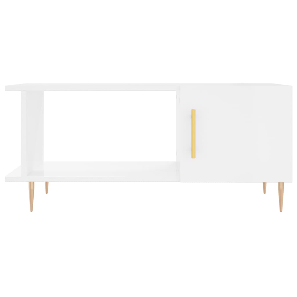 Coffee table, glossy white, 90x50x40 cm, composite wood