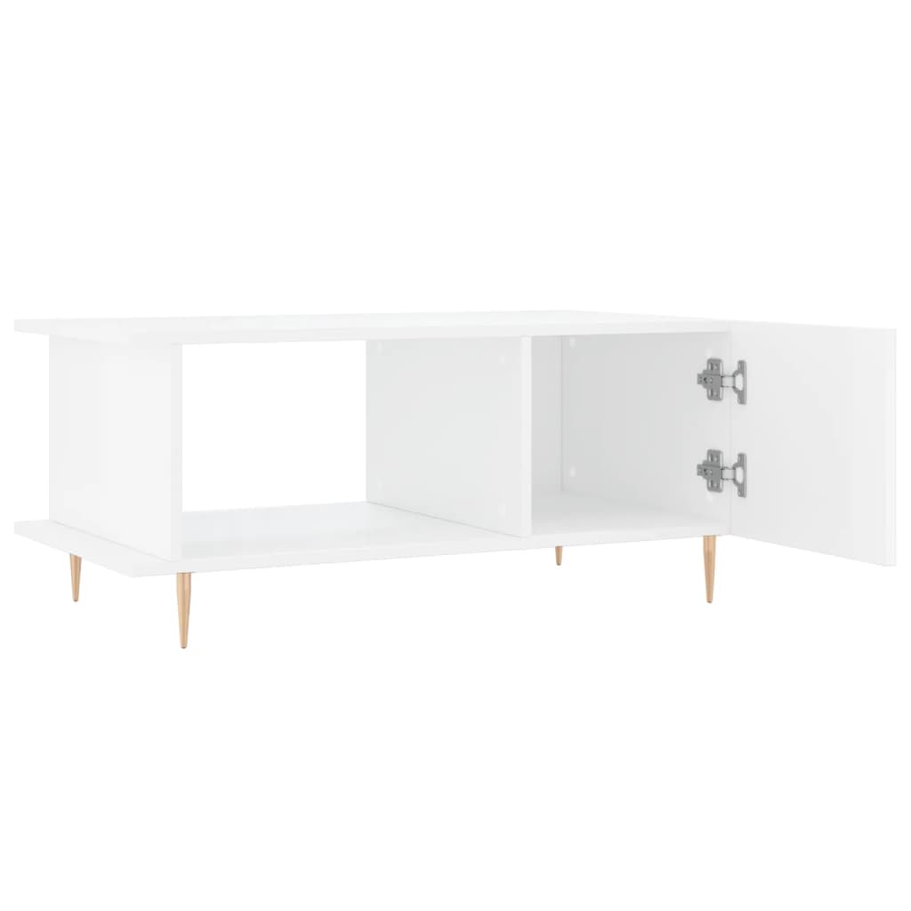 Coffee table, glossy white, 90x50x40 cm, composite wood