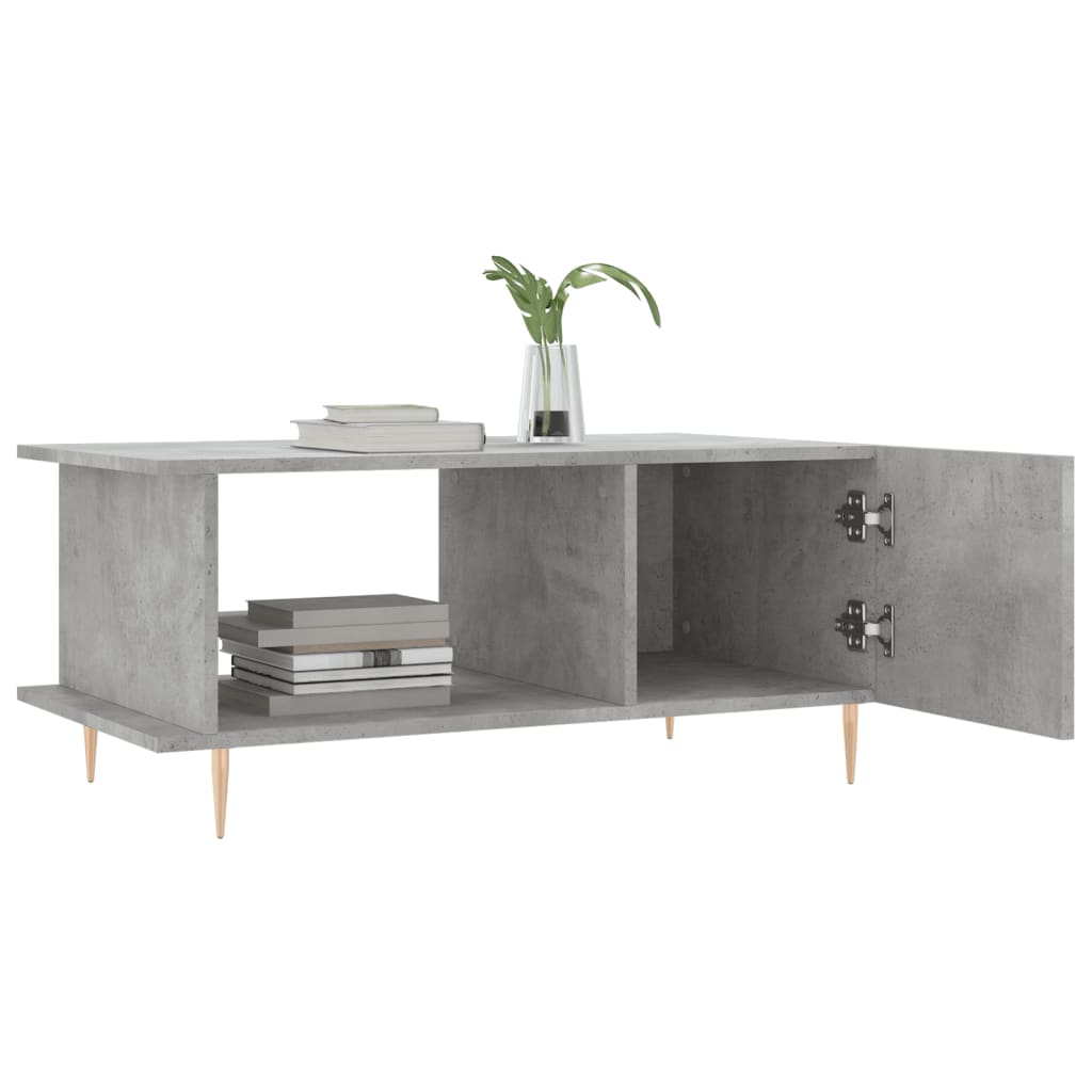 Coffee table, concrete gray, 90x50x40 cm, processed wood