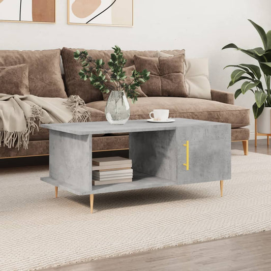 Coffee table, concrete gray, 90x50x40 cm, processed wood