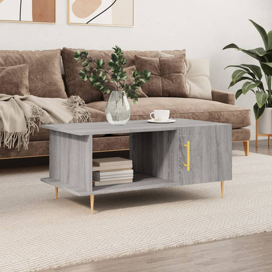 Coffee table, sonoma grey, 90x50x40 cm, processed wood
