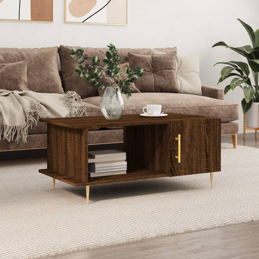 Coffee table, brown oak, 90x50x40 cm, processed wood