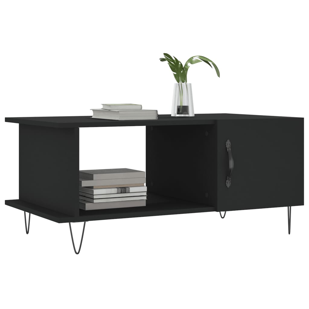 Coffee table, black, 90x50x40 cm, processed wood