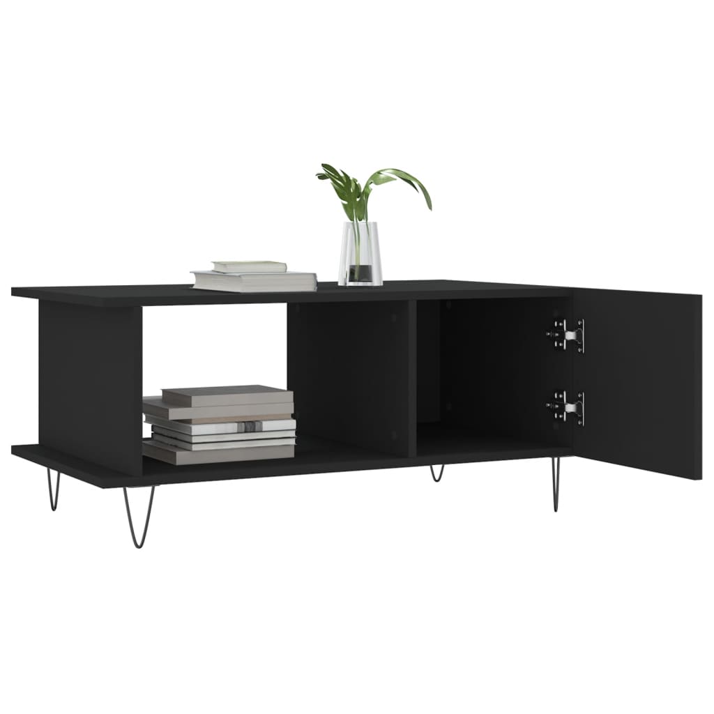 Coffee table, black, 90x50x40 cm, processed wood