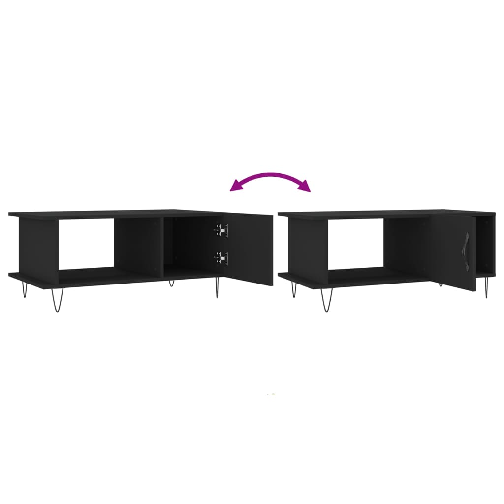 Coffee table, black, 90x50x40 cm, processed wood