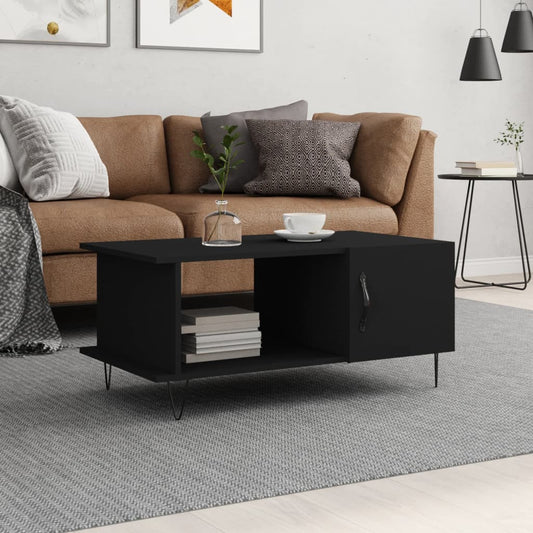 Coffee table, black, 90x50x40 cm, processed wood