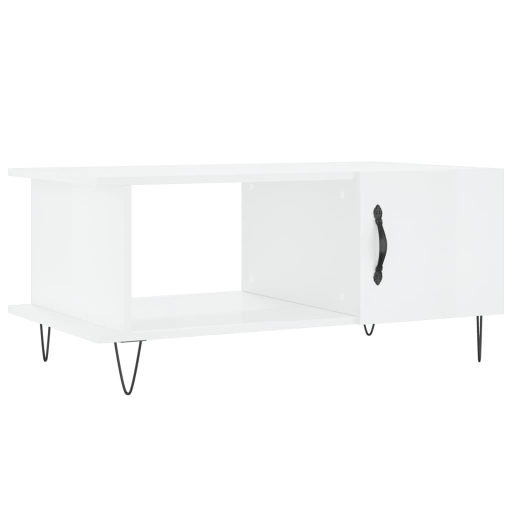 Coffee table, glossy white, 90x50x40 cm, composite wood