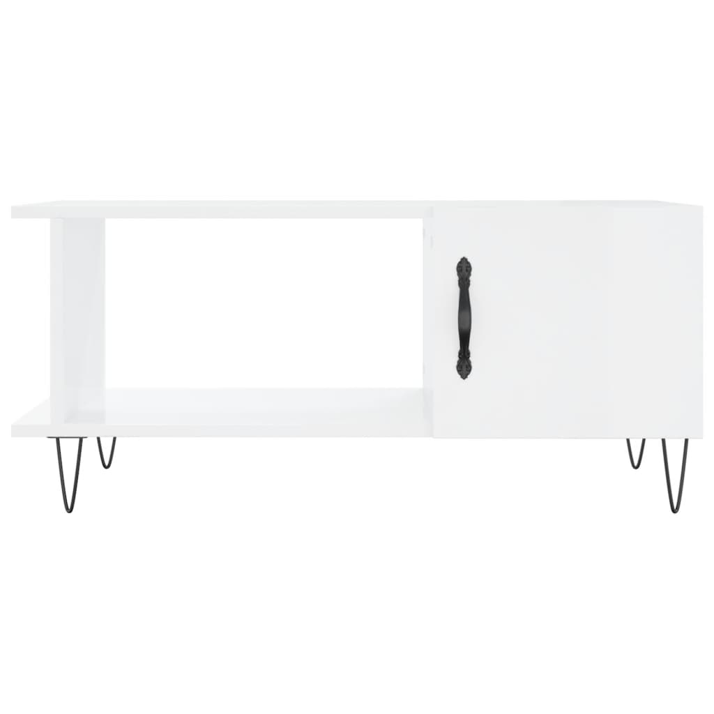 Coffee table, glossy white, 90x50x40 cm, composite wood