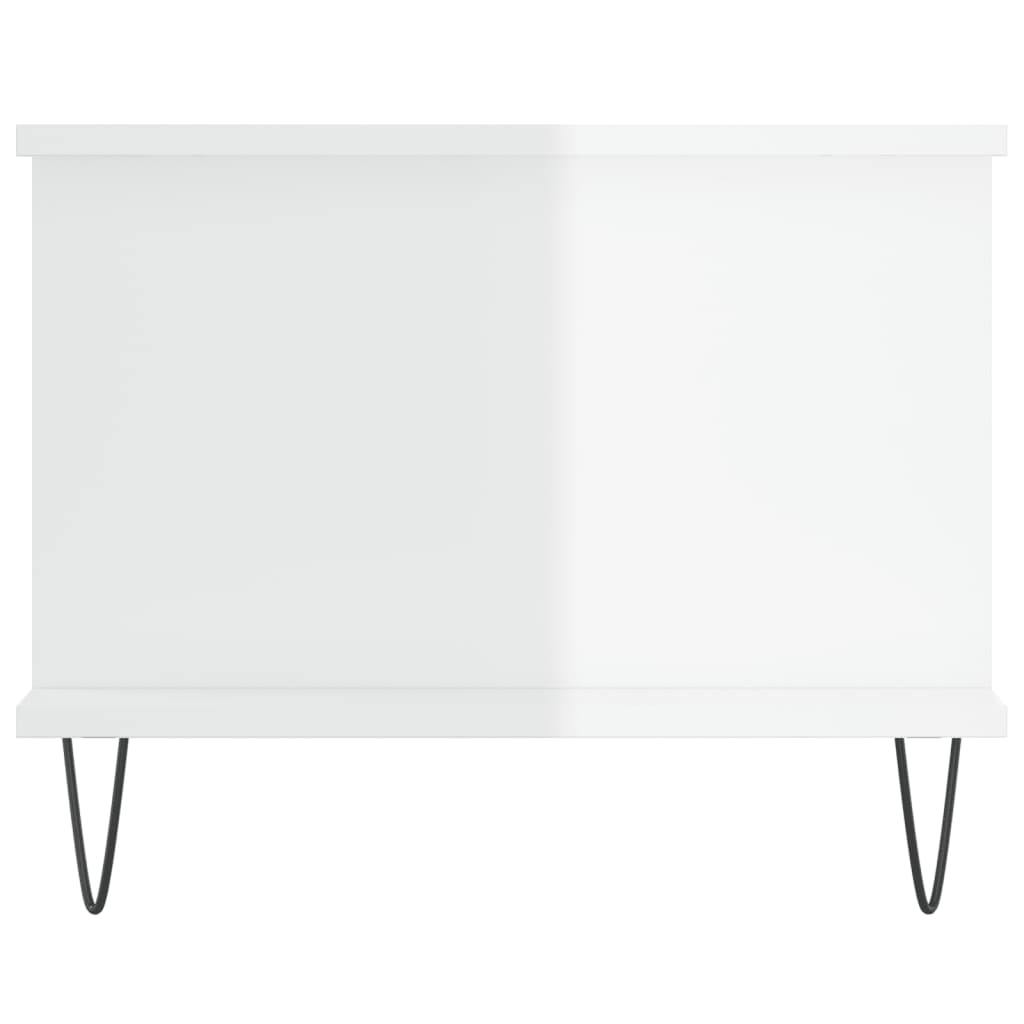 Coffee table, glossy white, 90x50x40 cm, composite wood