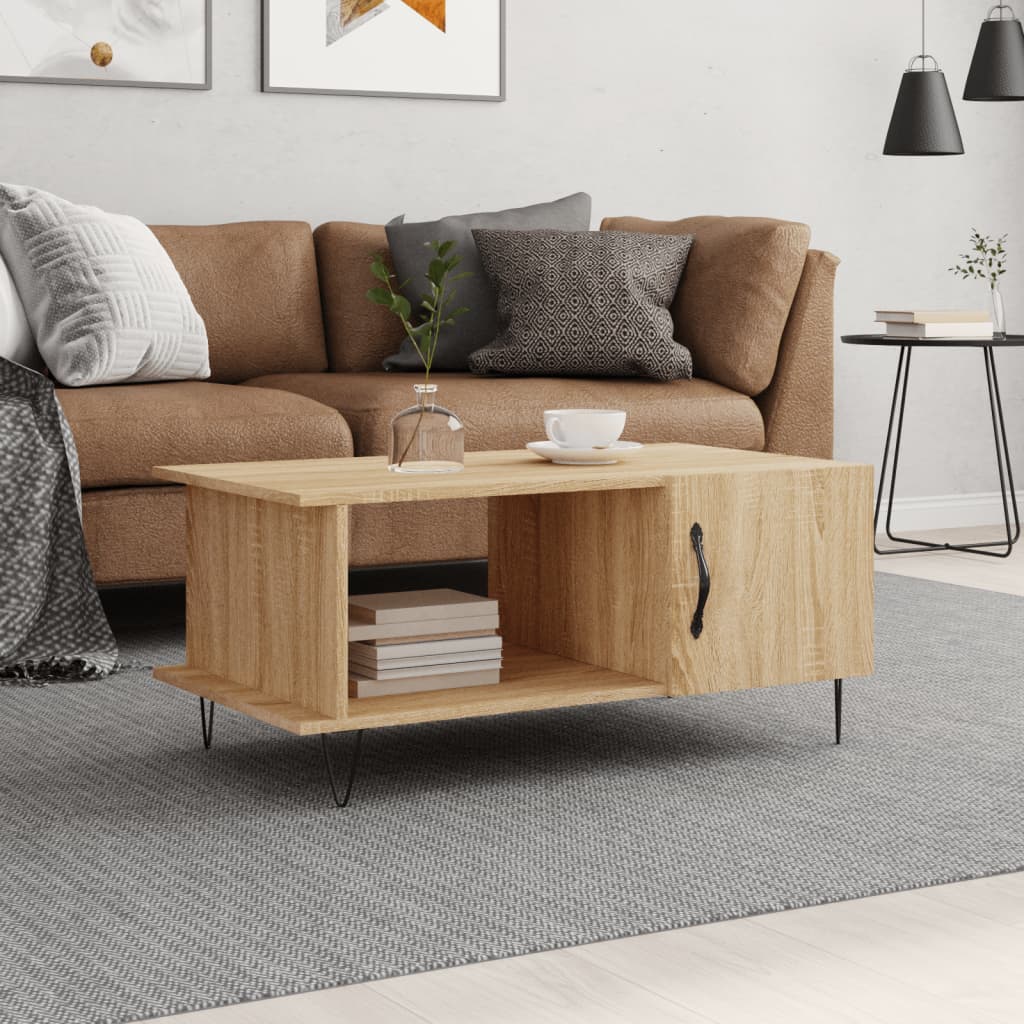 Coffee table, sonoma oak, 90x50x40 cm, processed wood