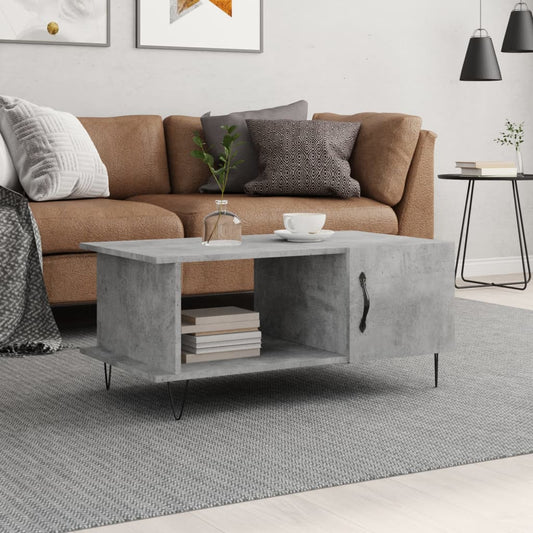 Coffee table, concrete gray, 90x50x40 cm, processed wood