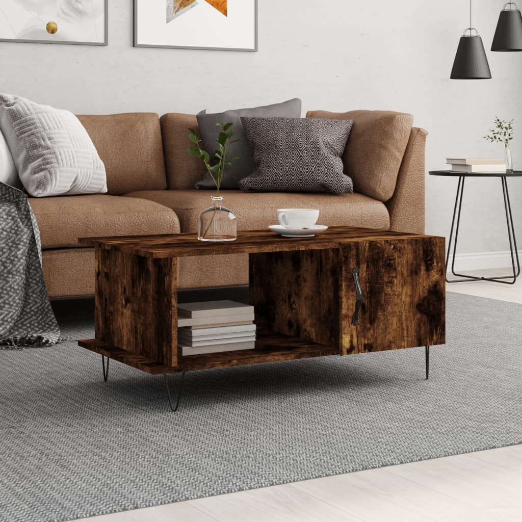 Coffee table, smoky oak, 90x50x40 cm, processed wood