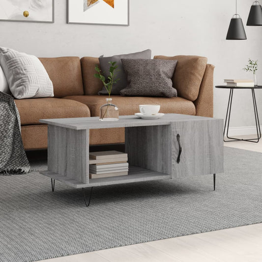 Coffee table, sonoma grey, 90x50x40 cm, processed wood