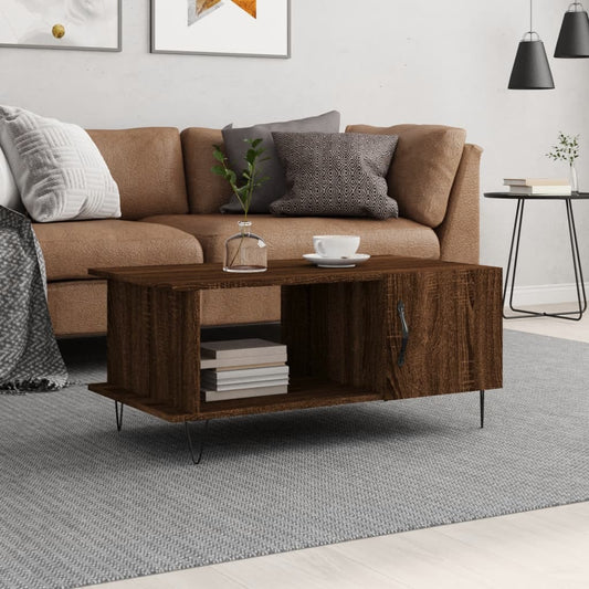 Coffee table, brown oak, 90x50x40 cm, processed wood