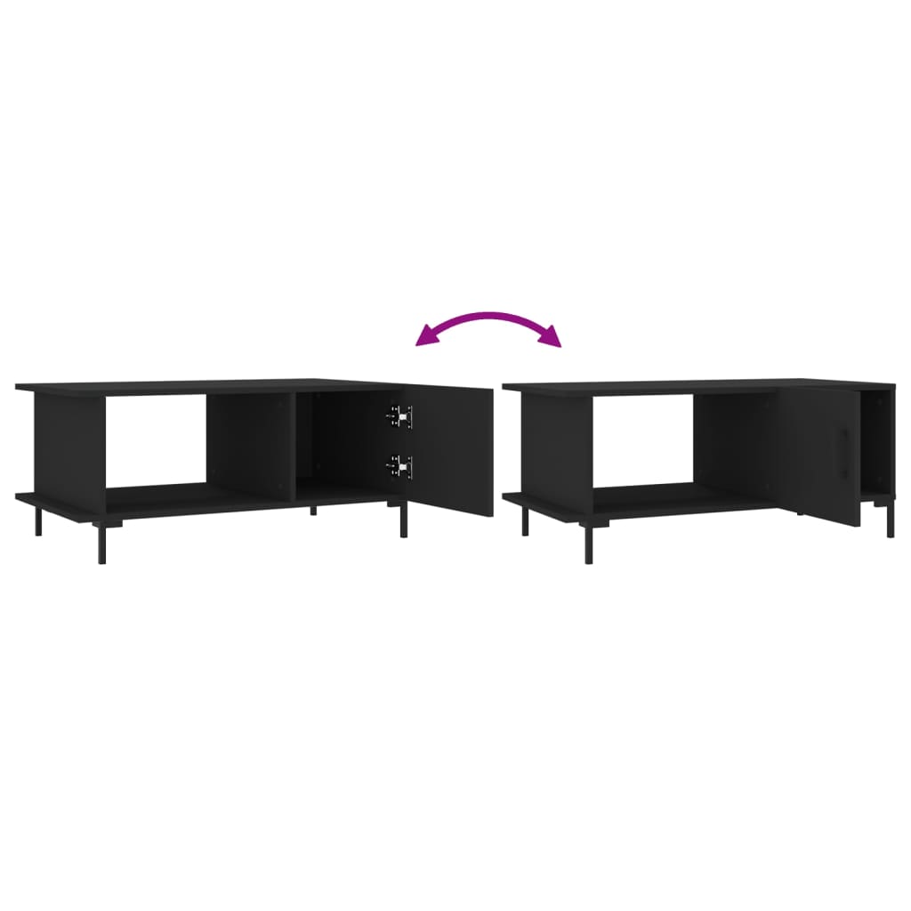 Coffee table, black, 90x50x40 cm, processed wood