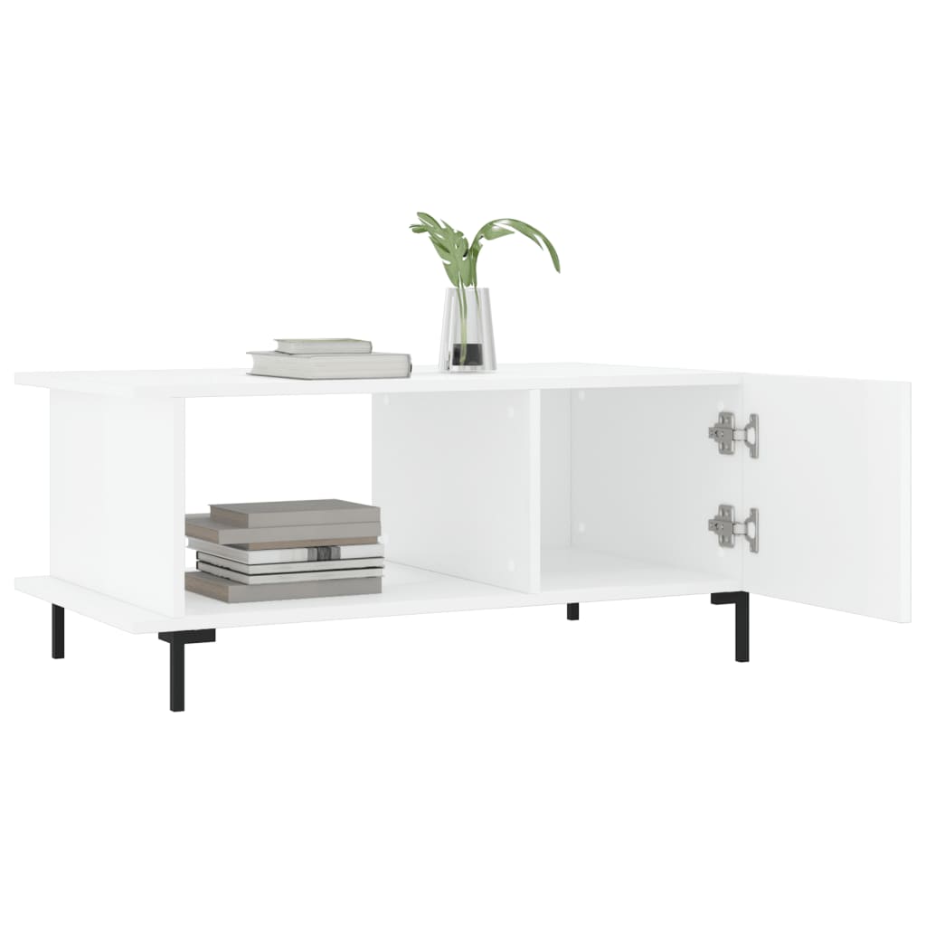 Coffee table, glossy white, 90x50x40 cm, composite wood