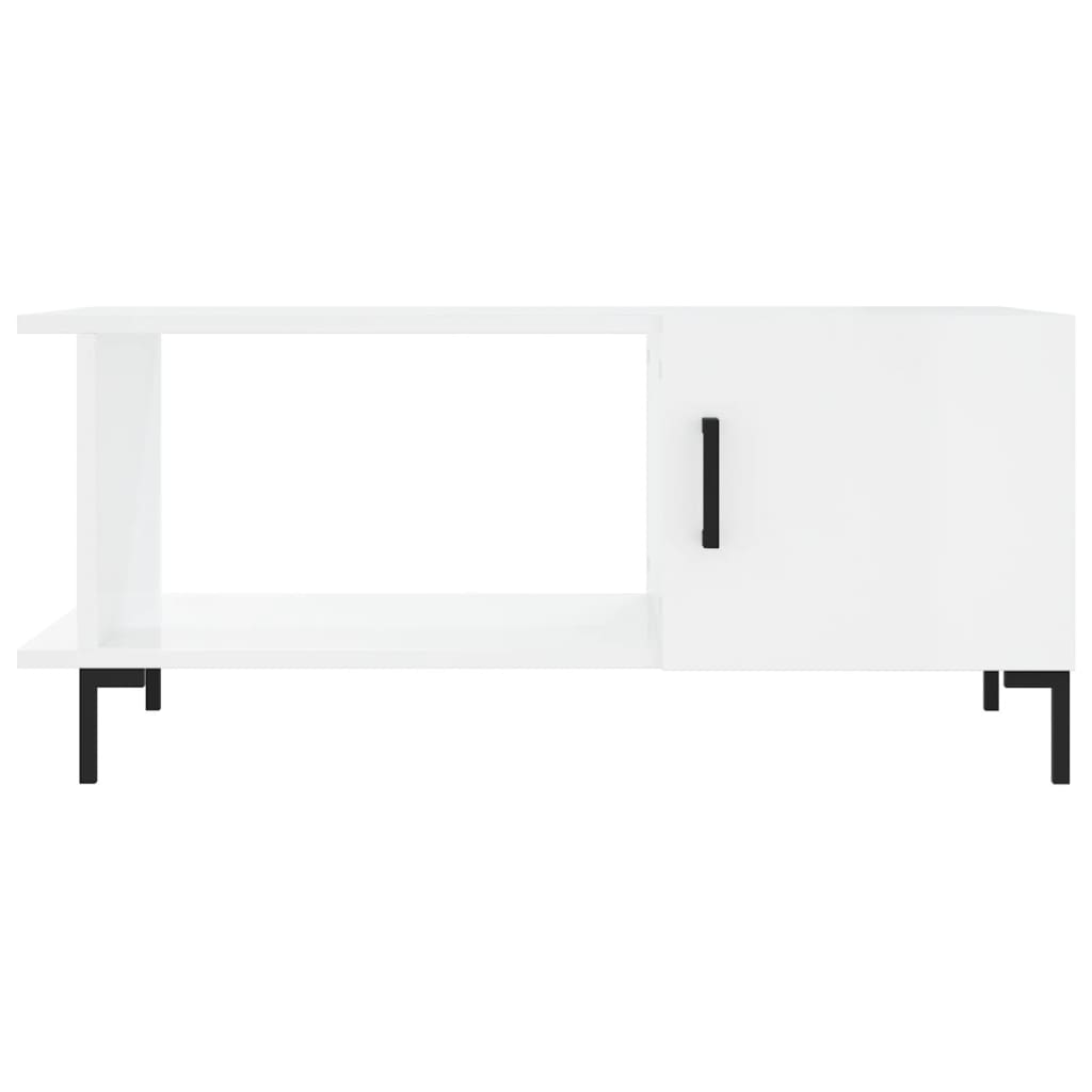 Coffee table, glossy white, 90x50x40 cm, composite wood