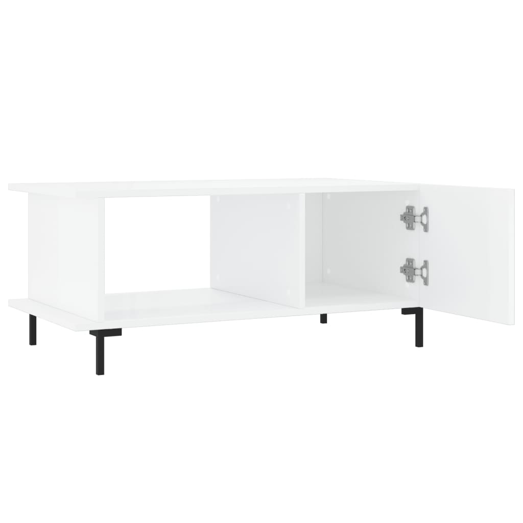 Coffee table, glossy white, 90x50x40 cm, composite wood