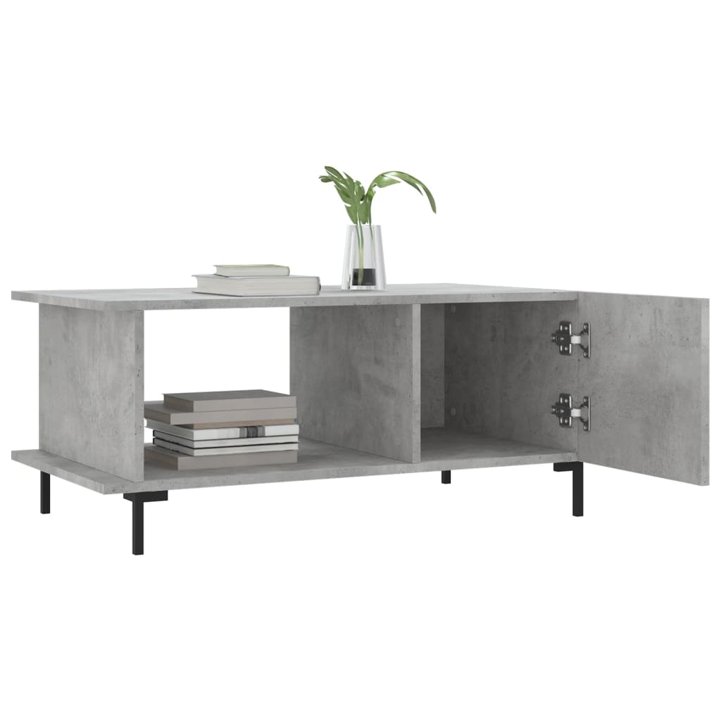 Coffee table, concrete gray, 90x50x40 cm, processed wood