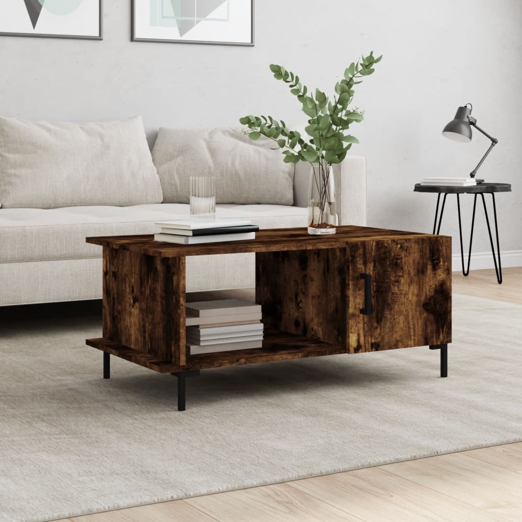 Coffee table, smoky oak, 90x50x40 cm, processed wood
