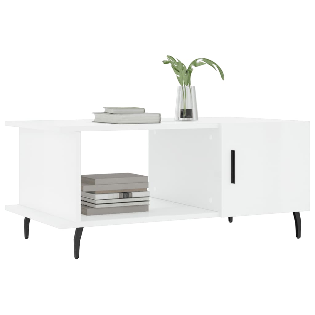 Coffee table, glossy white, 90x50x40 cm, composite wood