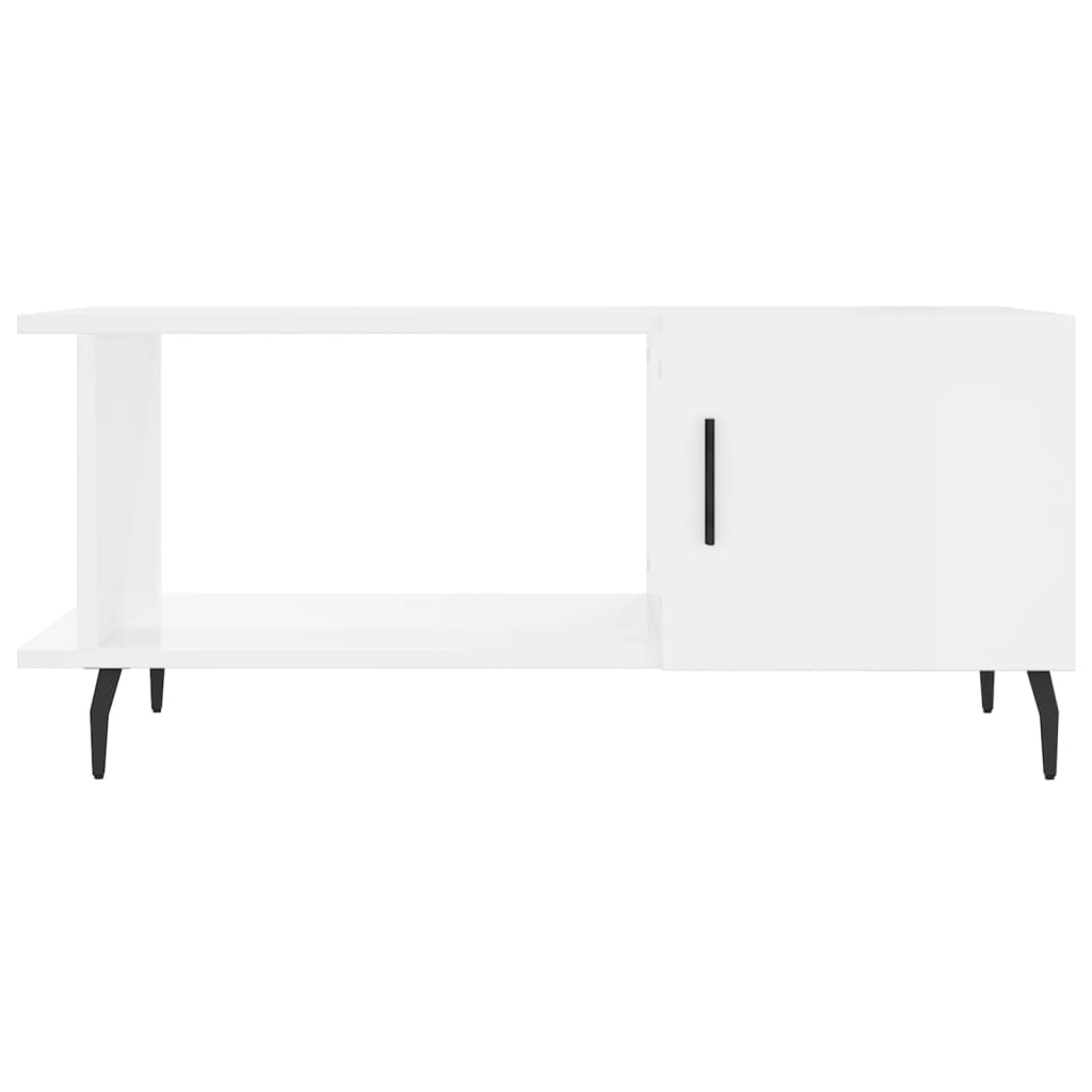 Coffee table, glossy white, 90x50x40 cm, composite wood