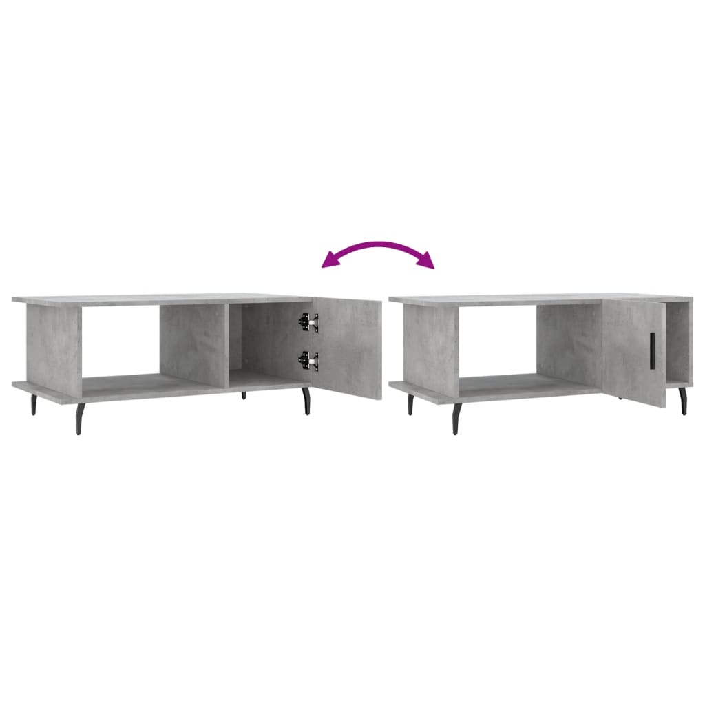 Coffee table, concrete gray, 90x50x40 cm, processed wood