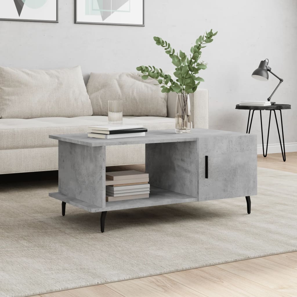 Coffee table, concrete gray, 90x50x40 cm, processed wood