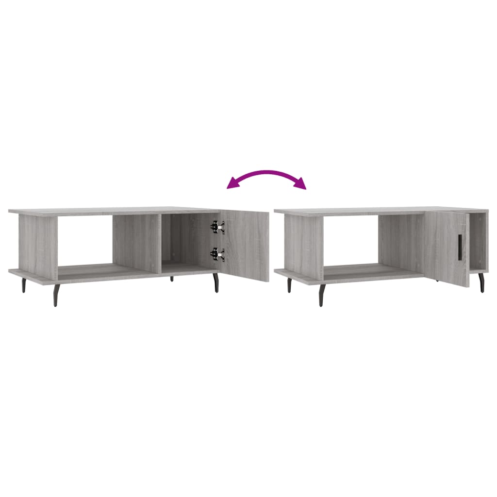 Coffee table, sonoma grey, 90x50x40 cm, processed wood