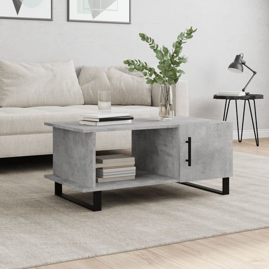 Coffee table, concrete gray, 90x50x40 cm, processed wood
