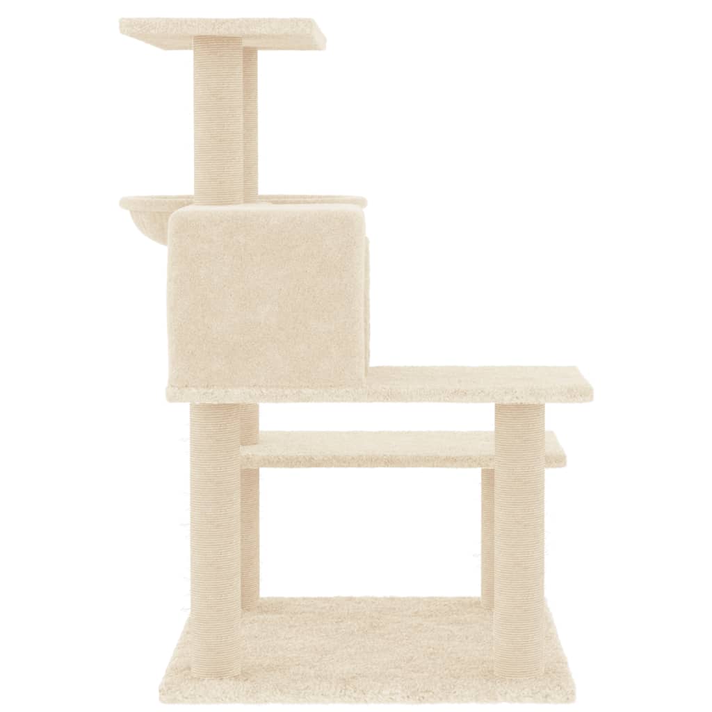 Ansamblu de pisici cu stâlpi din funie de sisal, crem, 82,5 cm