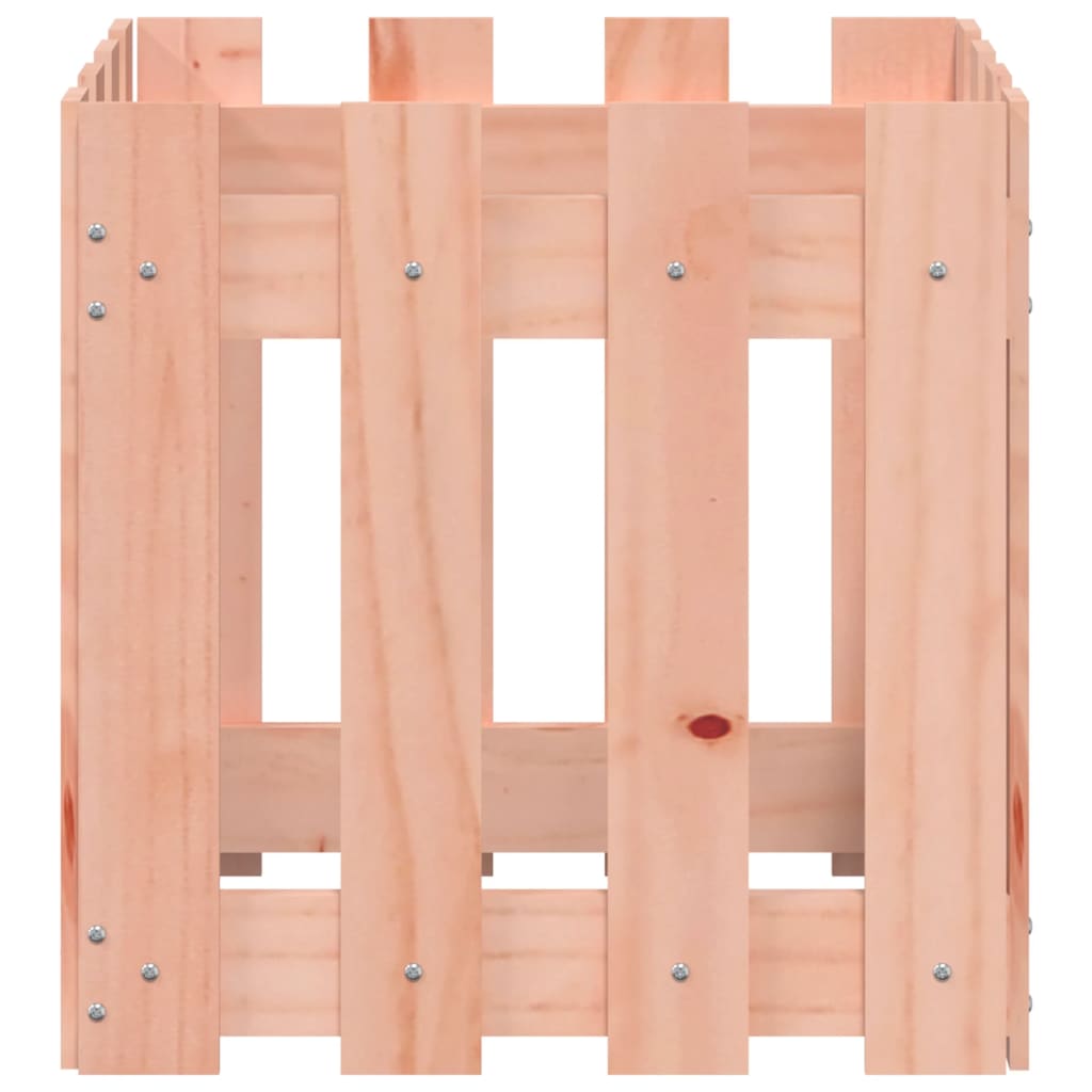 Jardinieră grădină design gard, 40x40x40 cm, lemn masiv douglas