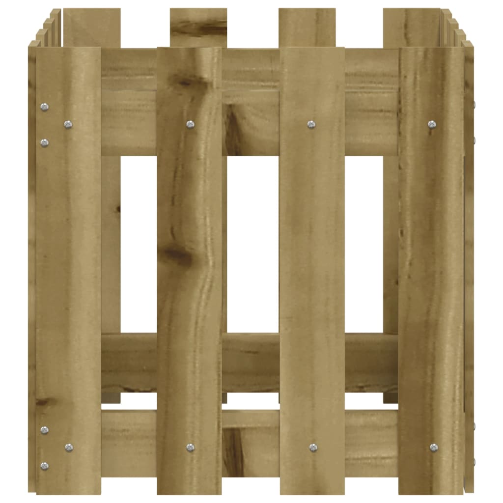 Jardinieră grădină design gard 40x40x40cm lemn de pin impregnat