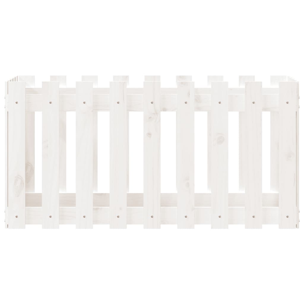 Pat înălțat grădină design gard alb 100x50x50cm lemn pin tratat