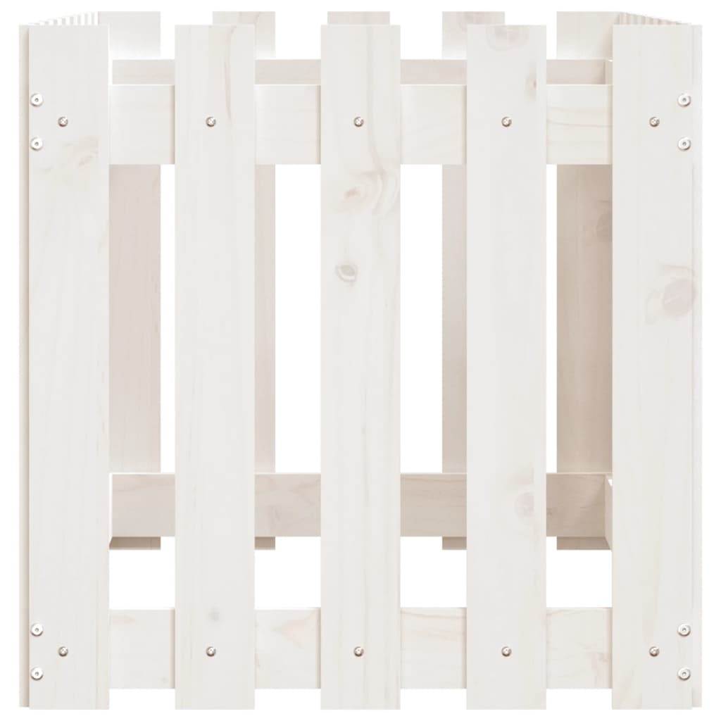 Pat înălțat grădină design gard alb 100x50x50cm lemn pin tratat