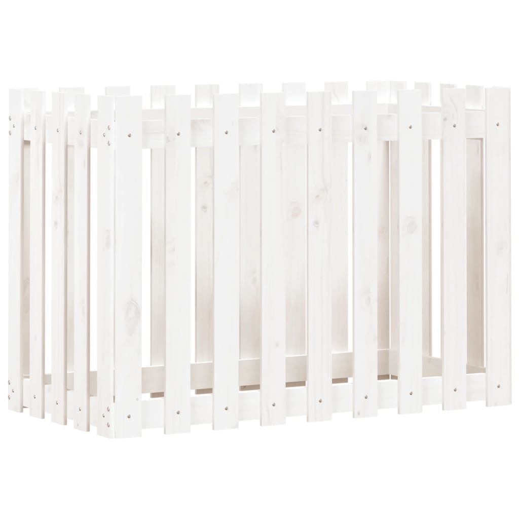 Pat înălțat grădină design gard alb 100x50x70cm lemn pin tratat