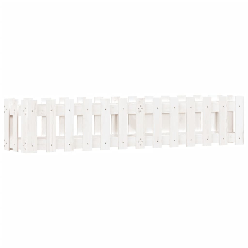 Pat înălțat grădină design gard alb 150x30x30cm lemn pin tratat