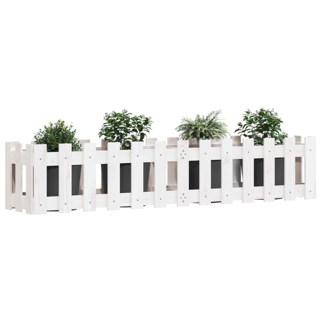 Pat înălțat grădină design gard alb 150x30x30cm lemn pin tratat