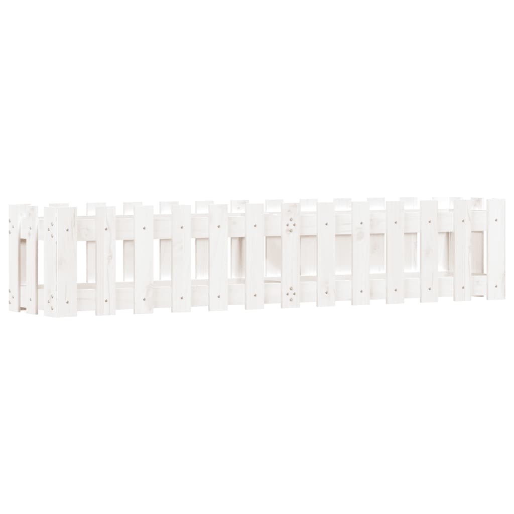 Pat înălțat grădină design gard alb 150x30x30cm lemn pin tratat