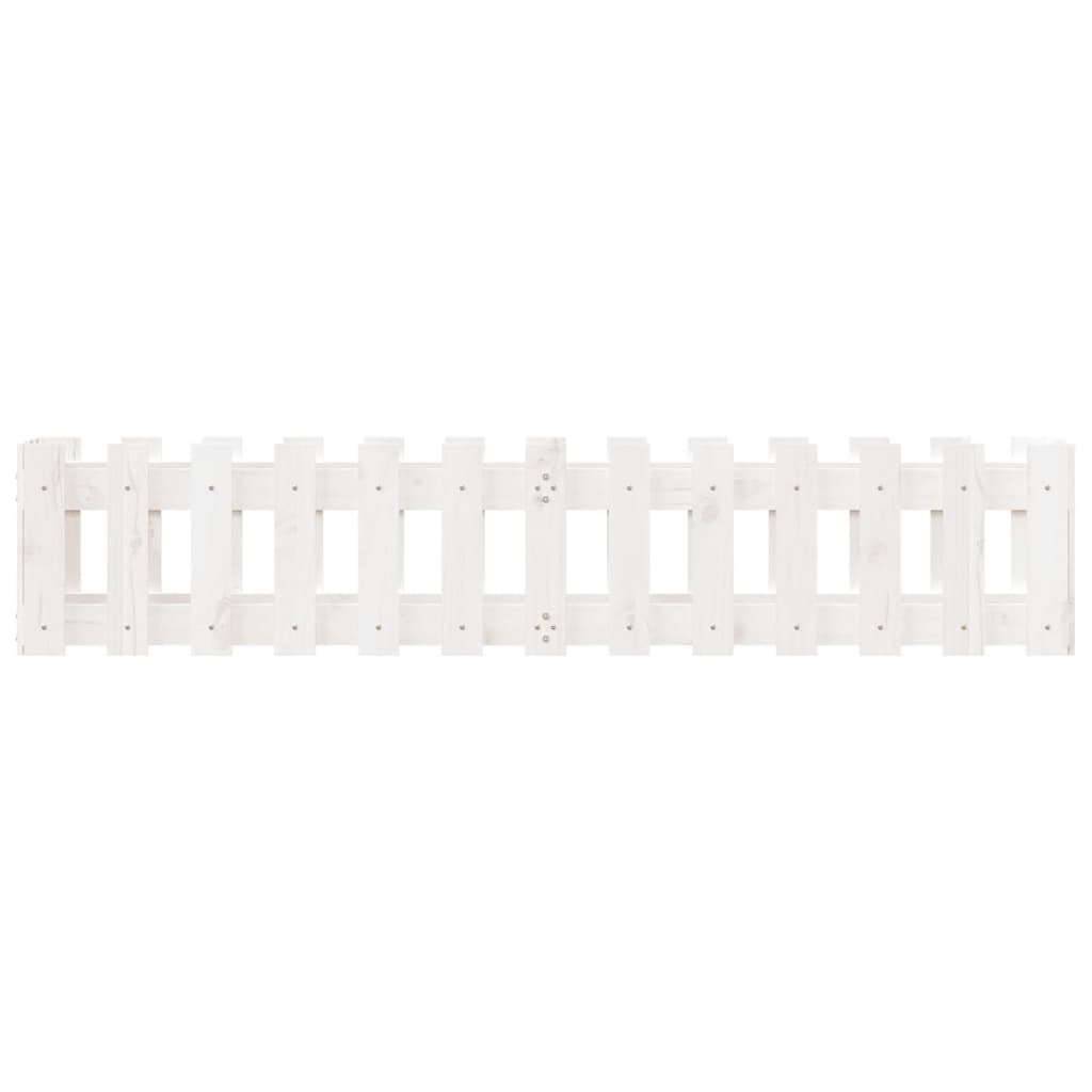 Pat înălțat grădină design gard alb 150x30x30cm lemn pin tratat