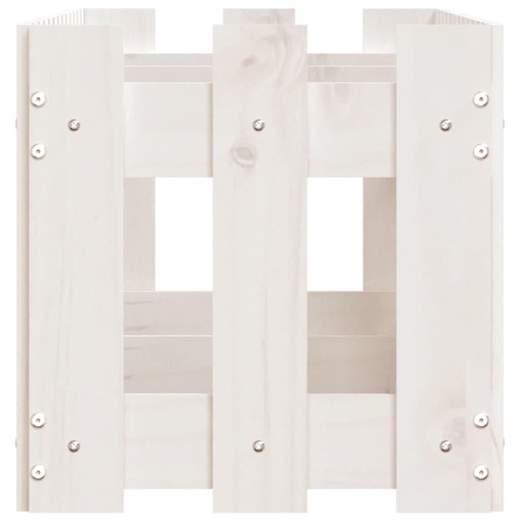 Pat înălțat grădină design gard alb 150x30x30cm lemn pin tratat