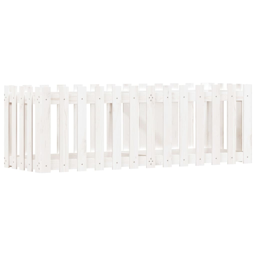 Pat înălțat grădină design gard alb 150x50x50cm lemn pin tratat